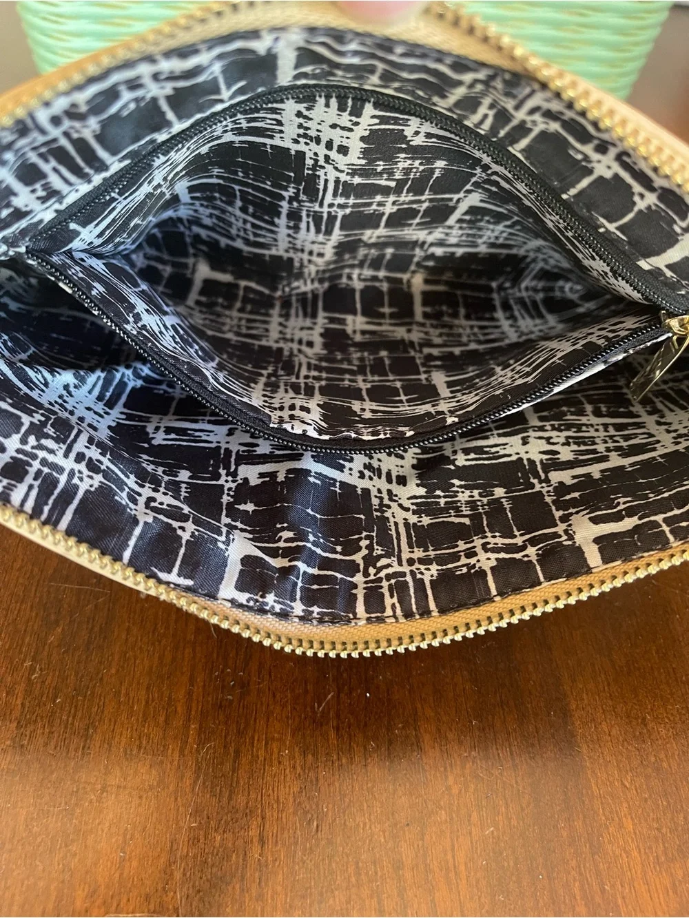 New Directions perforated clutch bag Tan